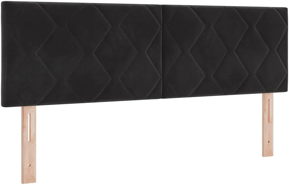 Otmana lova su matracsu ir LED Juoda 140 x 200 cm Aksomas