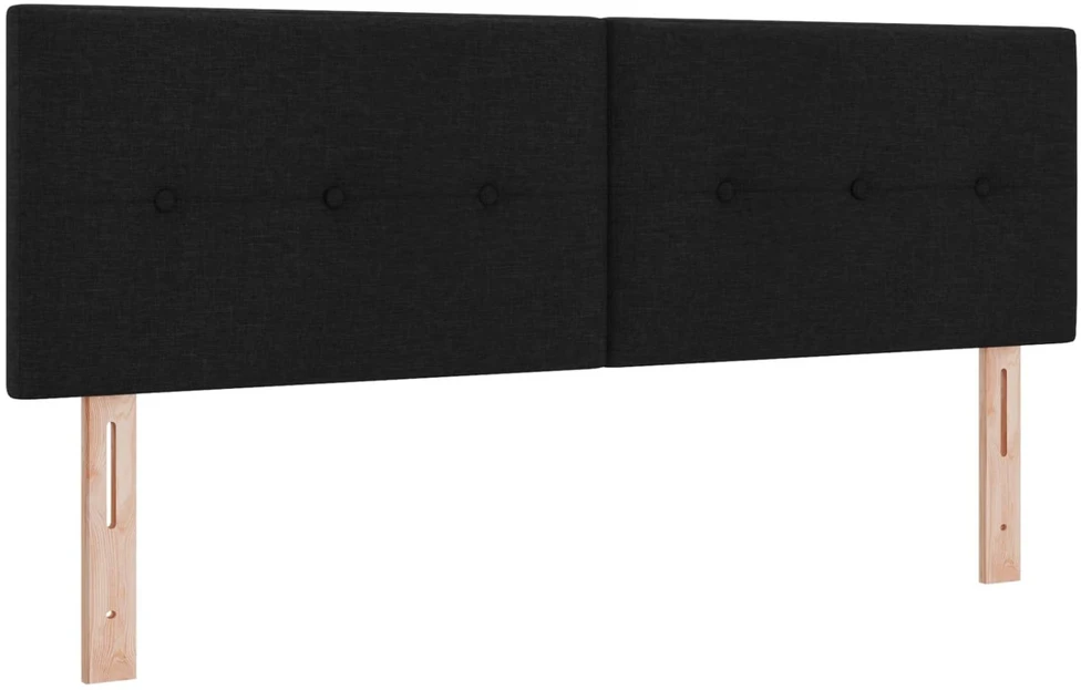 Otmana lova su matracsu ir LED Juoda 140 x 200 cm Audinys