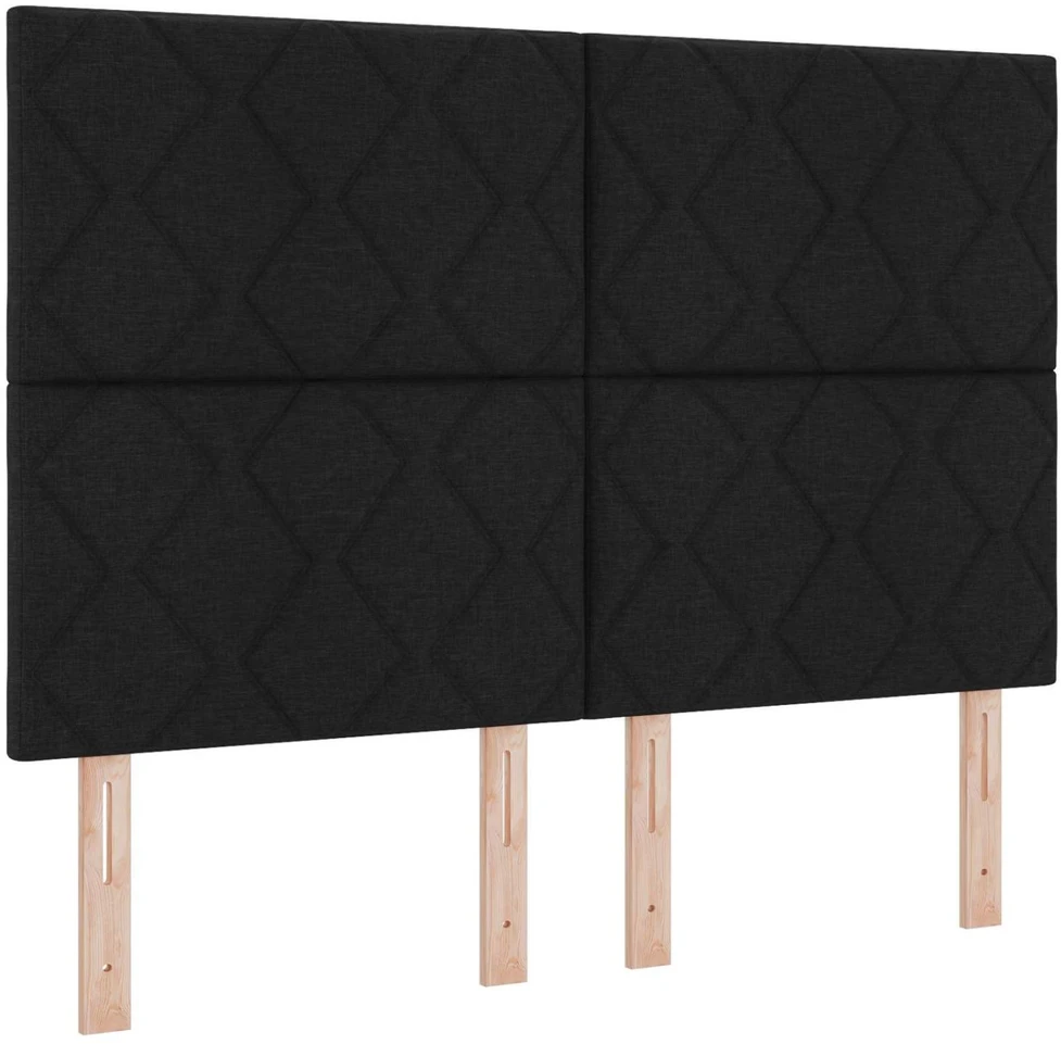 Otmana lova su matracsu ir LED Juoda 140 x 200 cm Audinys