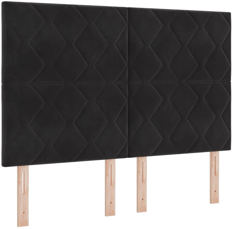 Otmana lova su matracsu ir LED Juoda 140 x 200 cm Aksomas
