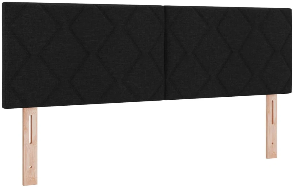 Otmana lova su matracsu ir LED Juoda 140 x 190 cm Audinys