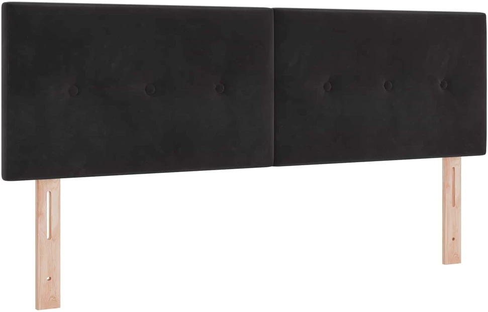 Otmana lova su matracsu ir LED Juoda 140 x 190 cm Aksomas
