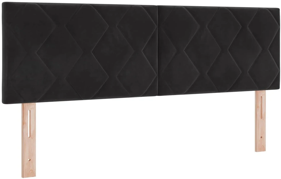 Otmana lova su matracsu ir LED Juoda 160 x 200 cm Aksomas