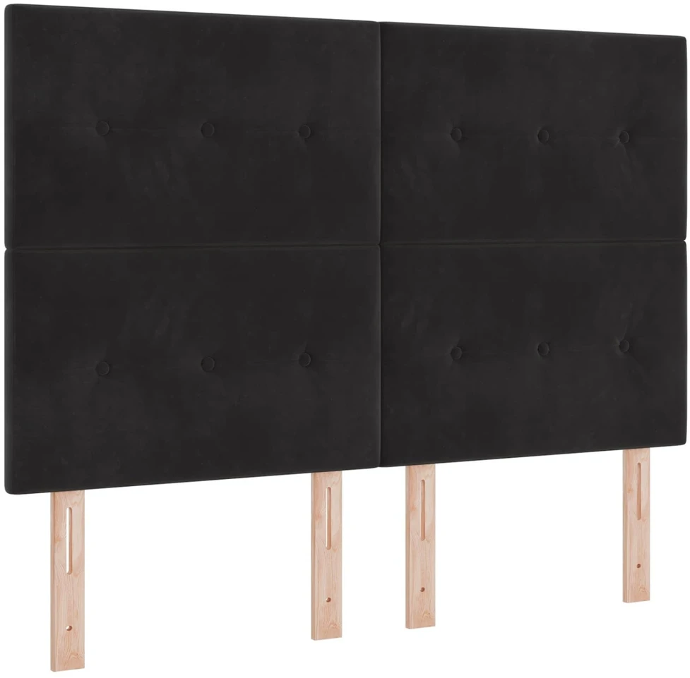 Otmana lova su matracsu ir LED Juoda 160 x 200 cm Aksomas
