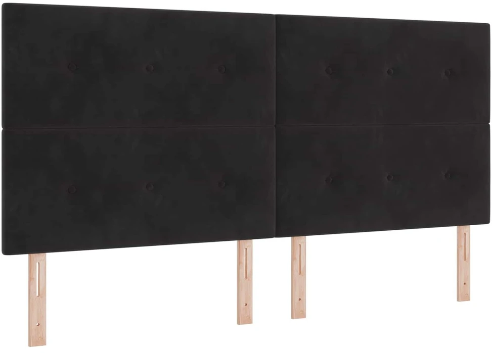 Otmana lova su matracsu ir LED Juoda 200 x 200 cm Aksomas