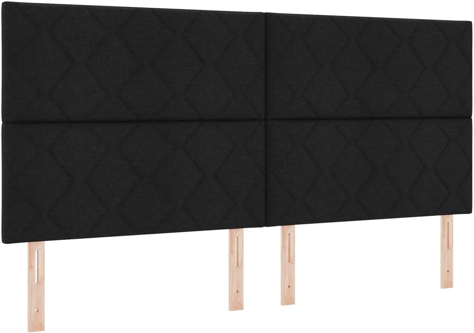 Otmana lova su matracsu ir LED Juoda 200 x 200 cm Audinys
