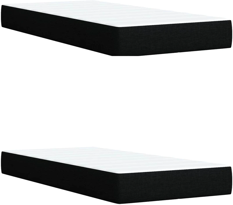 Otmana lova su matracsu ir LED Juoda 200 x 200 cm Audinys