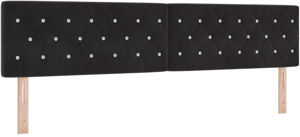 Otmana lova su matracsu ir LED Juoda 200 x 200 cm Aksomas