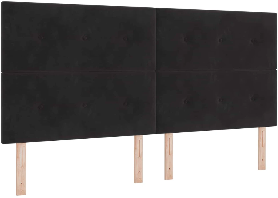 Otmana lova su matracsu ir LED Juoda 200 x 200 cm Aksomas