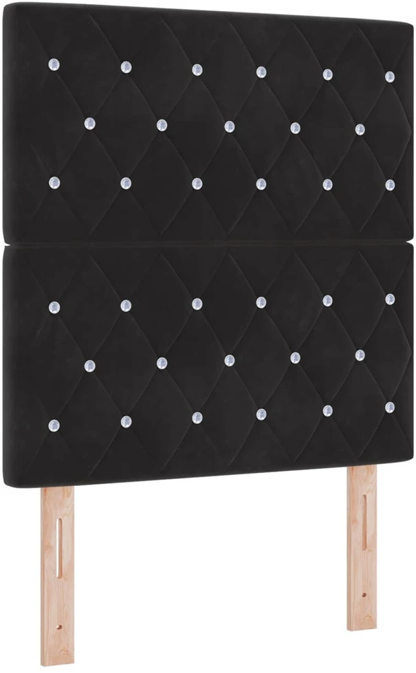 Otmana lova su matracsu ir LED Juoda 80 x 200 cm Aksomas