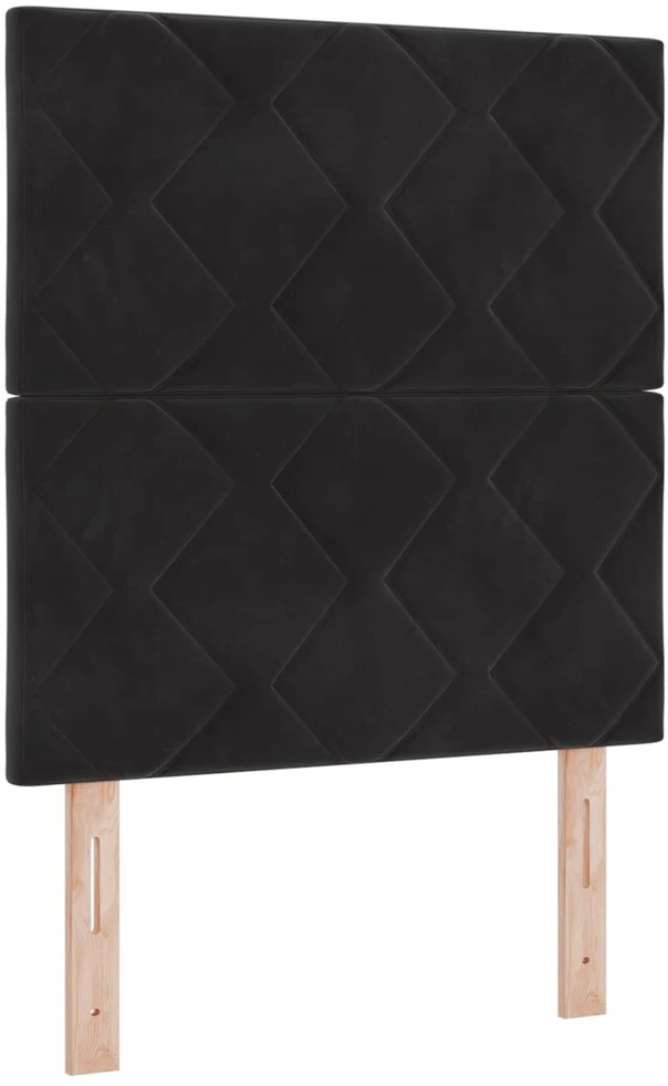 Otmana lova su matracsu ir LED Juoda 80 x 200 cm Aksomas