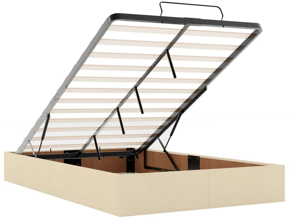 Otmana lova su matracsu ir LED Kreminė 120 x 190 cm Audinys