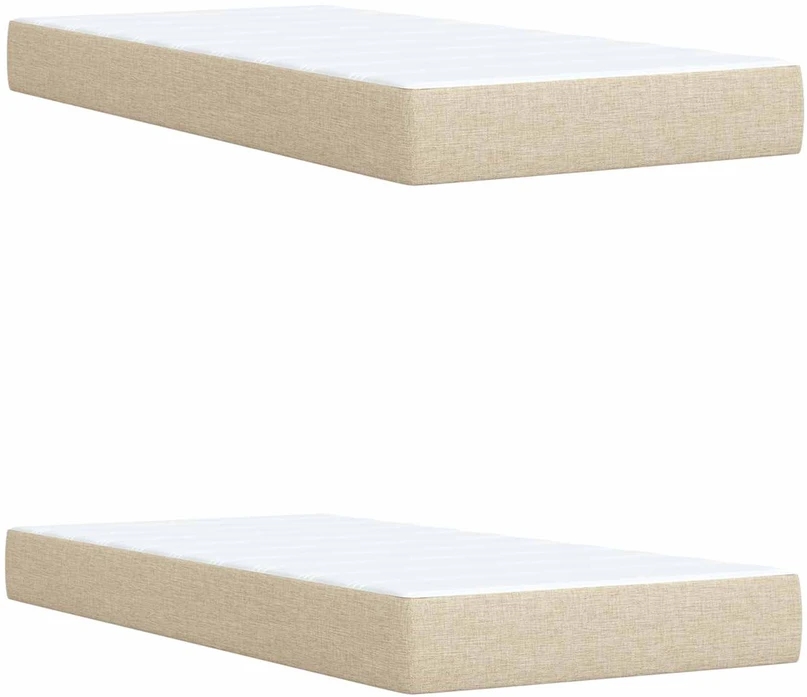 Otmana lova su matracsu ir LED Kreminė 200 x 200 cm Audinys