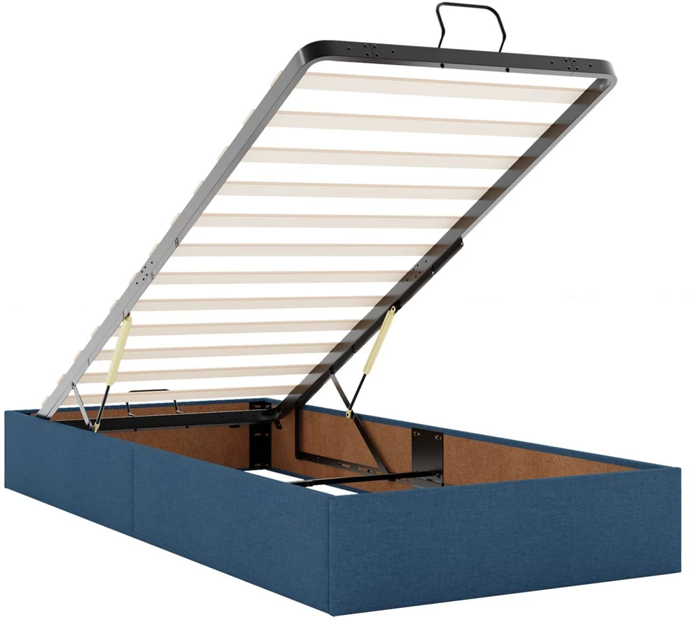 Otmana lova su matracsu ir LED Mėlyna 90 x 190 cm Audinys