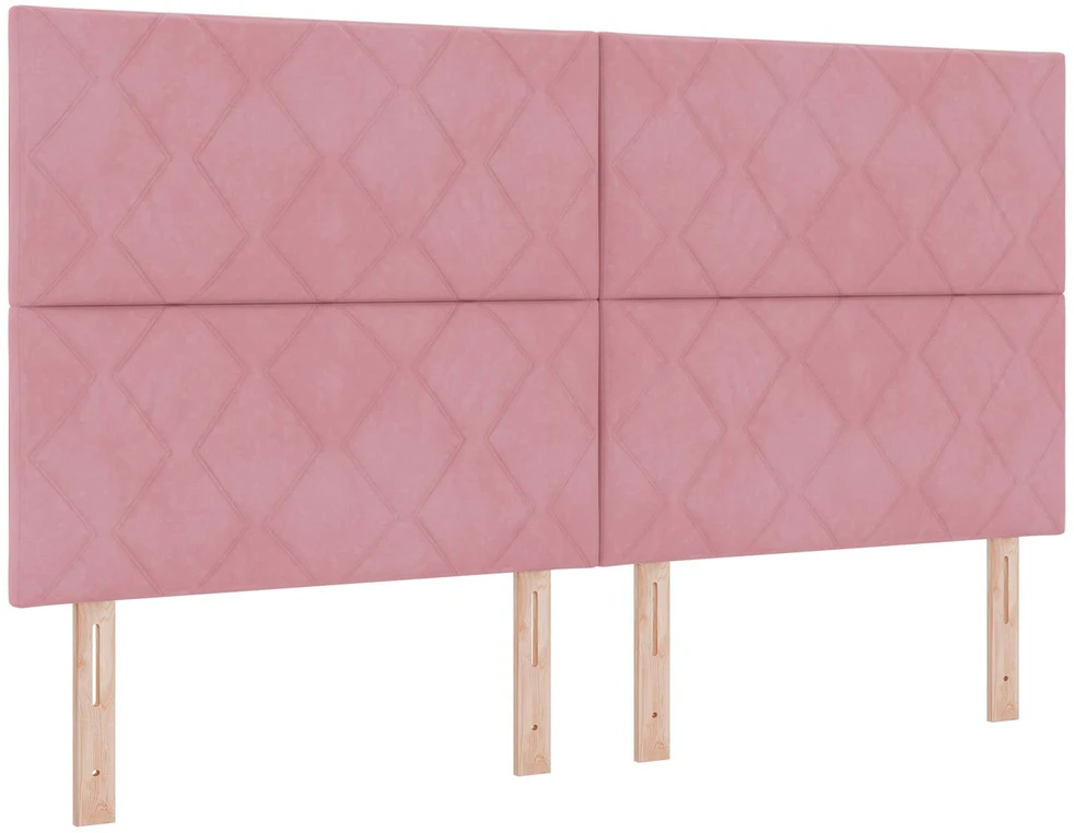 Otmana lova su matracsu ir LED Rožinė 180 x 200 cm Aksomas