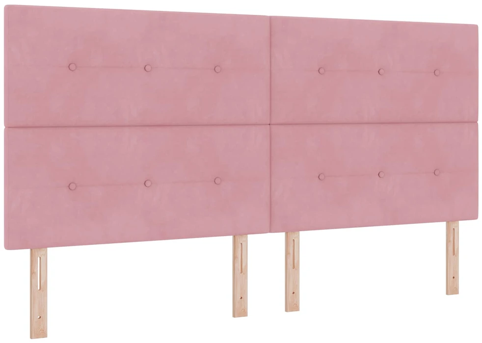 Otmana lova su matracsu ir LED Rožinė 200 x 200 cm Aksomas