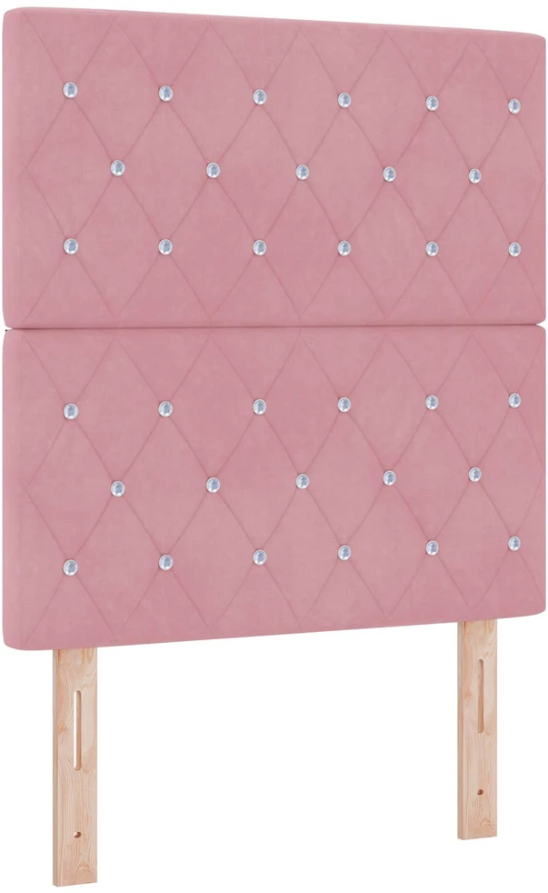 Otmana lova su matracsu ir LED Rožinė 80 x 200 cm Aksomas