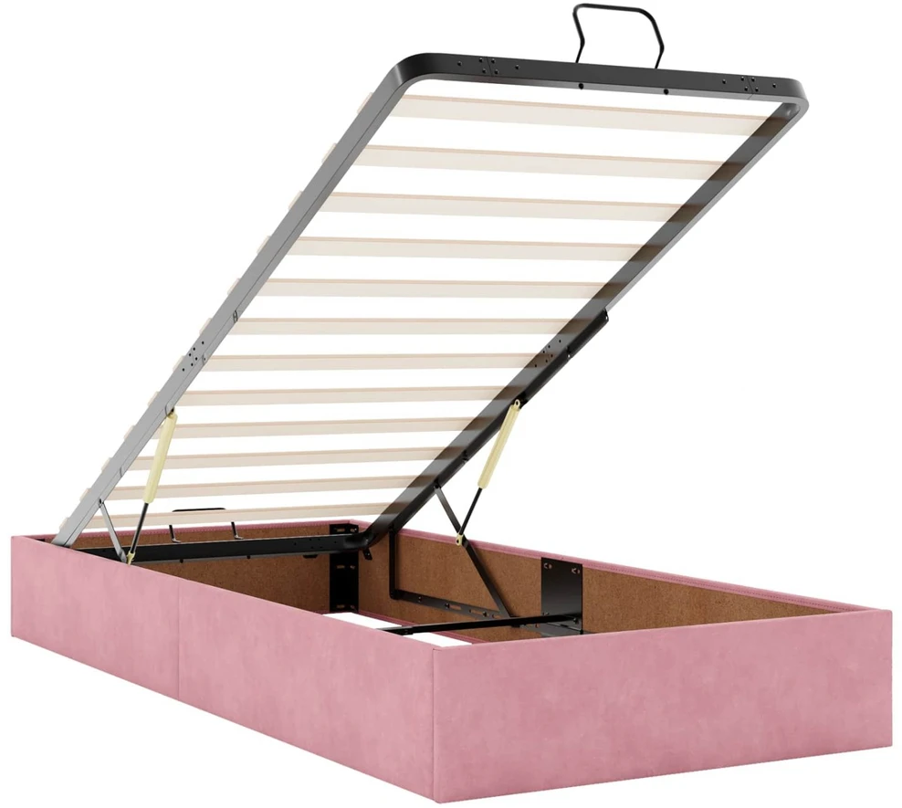 Otmana lova su matracsu ir LED Rožinė 80 x 200 cm Aksomas
