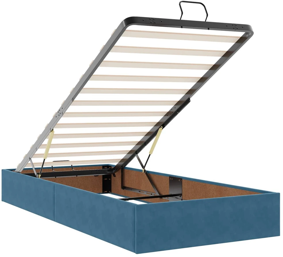 Otmana lova su matracsu ir LED Tamsi mėlyna 200 x 200 cm
