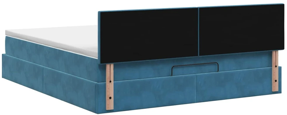 Otmana lova su matracsu ir LED Tamsi mėlyna 180 x 200 cm
