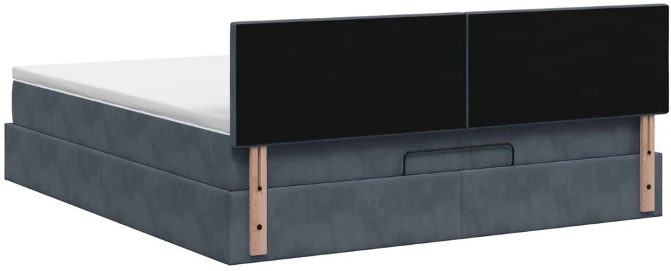 Otmana lova su matracsu ir LED Tamsiai pilka 180 x 200 cm