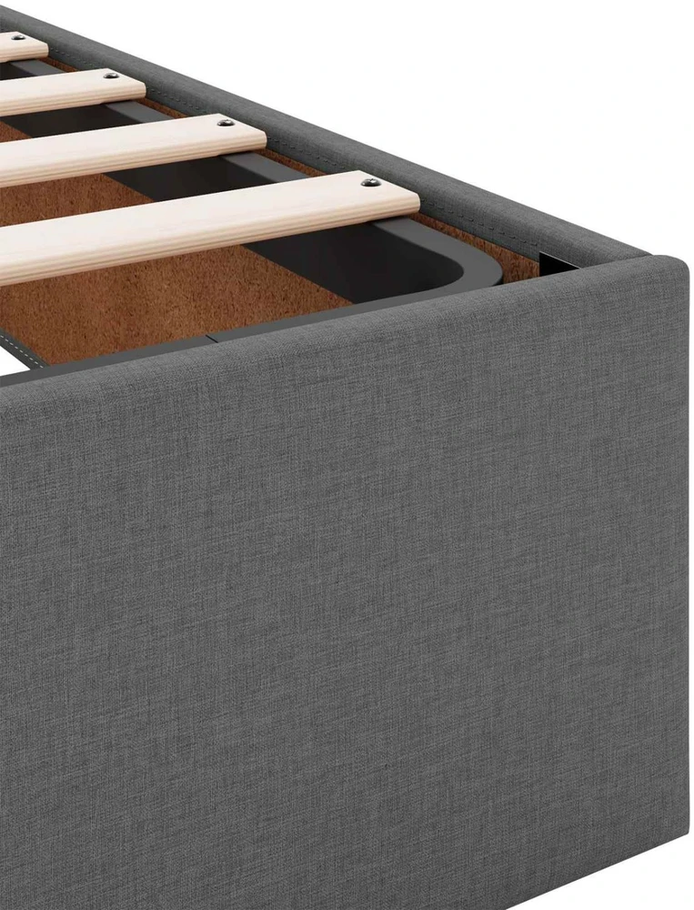 Otmana lova su matracsu ir LED Tamsiai pilka 160 x 200 cm