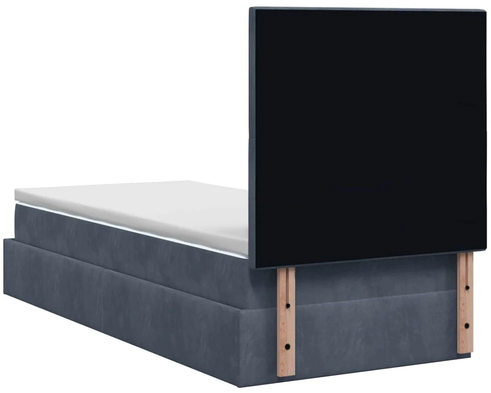 Otmana lova su matracsu ir LED Tamsiai pilka 100 x 200 cm