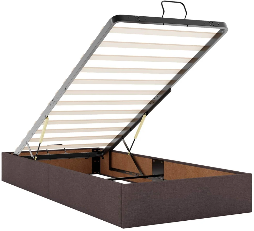 Otmana lova su matracsu ir LED Tamsiai rudas 200 x 200 cm