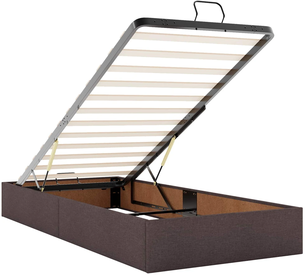 Otmana lova su matracsu ir LED Tamsiai rudas 160 x 200 cm