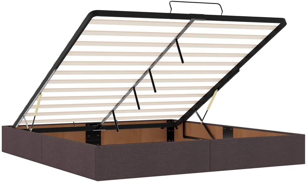 Otmana lova su matracsu ir LED Tamsiai rudas 200 x 200 cm