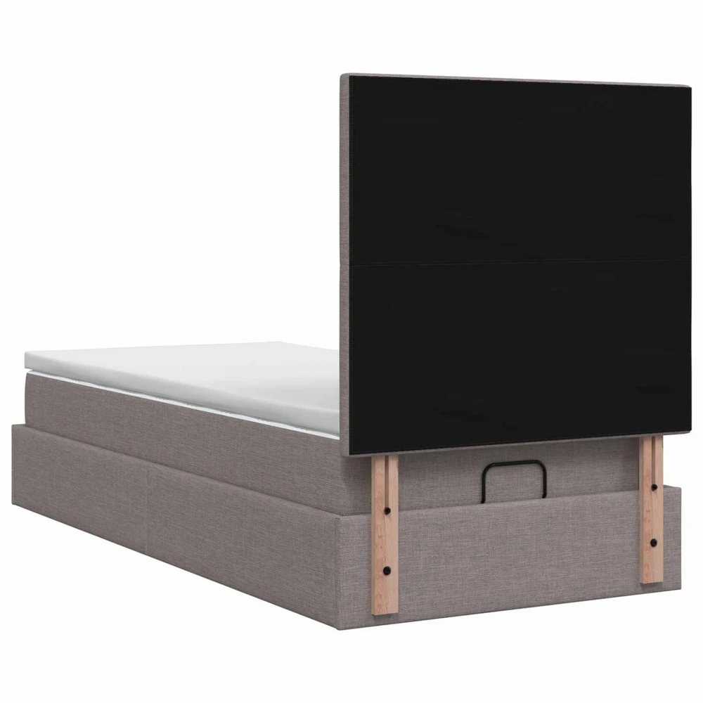 Otmana lova su matracsu ir LED Taupe 100 x 200 cm Audinys