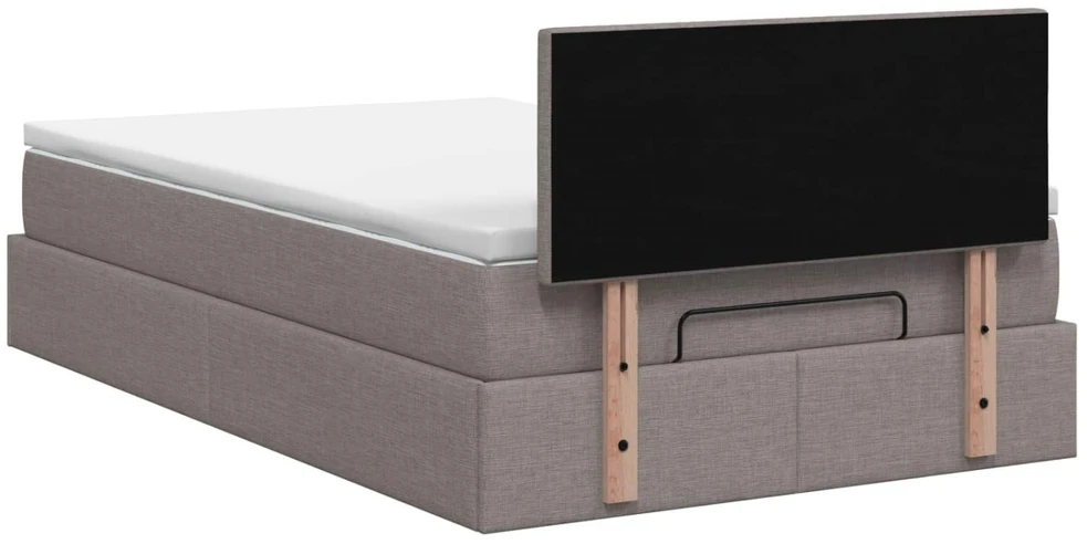 Otmana lova su matracsu ir LED Taupe 120 x 190 cm Audinys