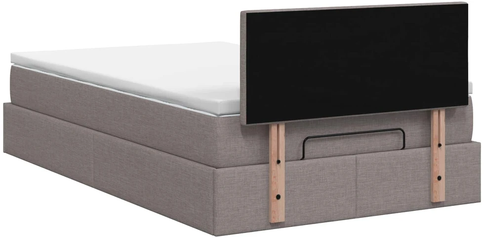 Otmana lova su matracsu ir LED Taupe 120 x 200 cm Audinys