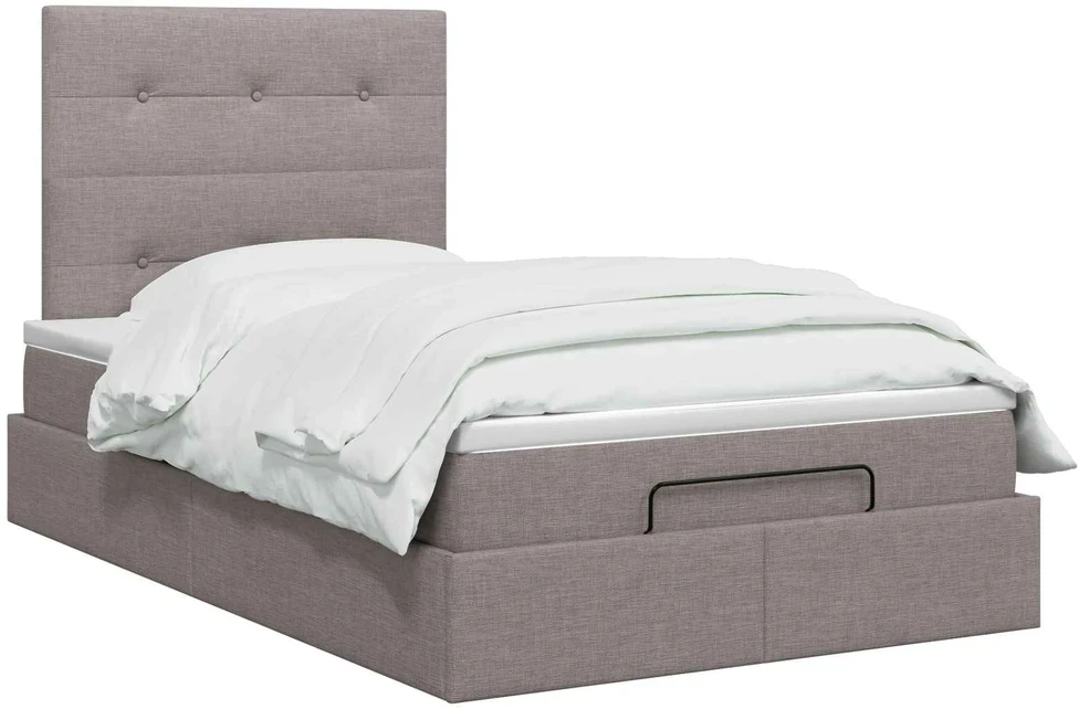 Otmana lova su matracsu ir LED Taupe 120 x 200 cm Audinys