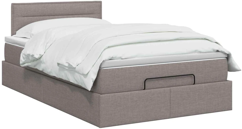 Otmana lova su matracsu ir LED Taupe 120 x 190 cm Audinys