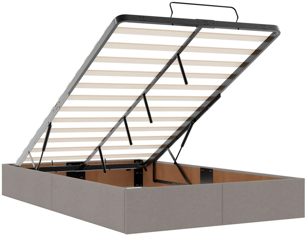 Otmana lova su matracsu ir LED Taupe 120 x 190 cm Audinys