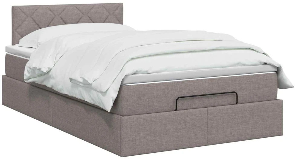 Otmana lova su matracsu ir LED Taupe 120 x 190 cm Audinys