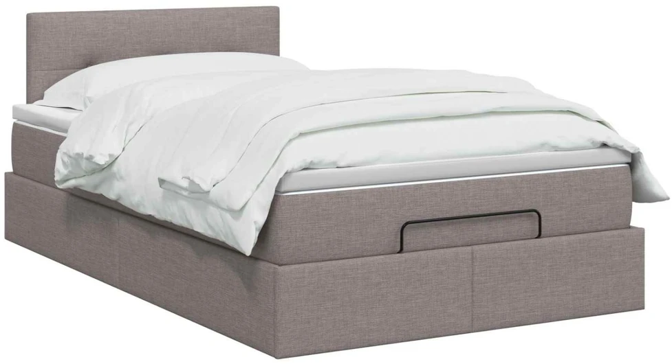 Otmana lova su matracsu ir LED Taupe 120 x 190 cm Audinys