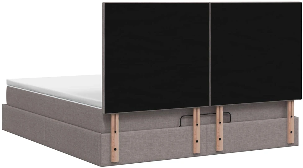 Otmana lova su matracsu ir LED Taupe 140 x 190 cm Audinys