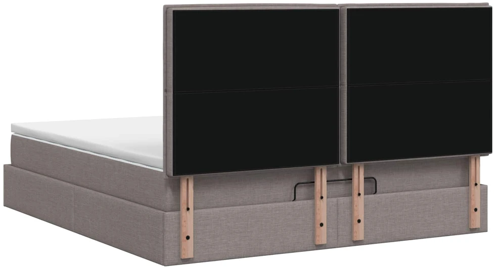 Otmana lova su matracsu ir LED Taupe 140 x 190 cm Audinys