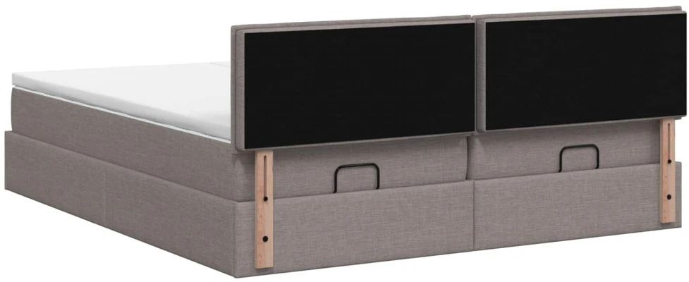 Otmana lova su matracsu ir LED Taupe 160 x 200 cm Audinys