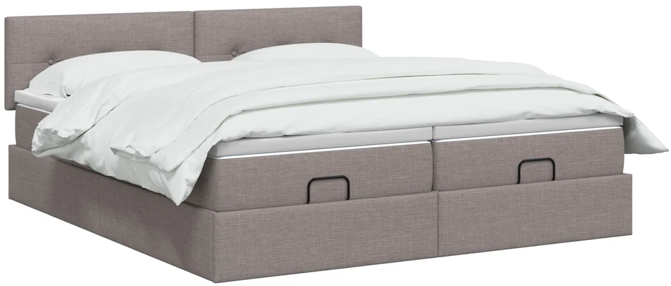 Otmana lova su matracsu ir LED Taupe 180 x 200 cm Audinys