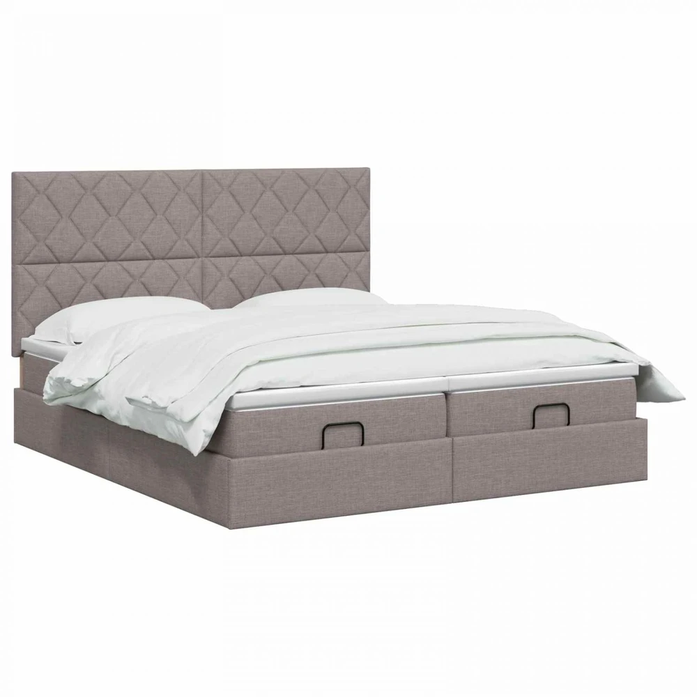Otmana lova su matracsu ir LED Taupe 180 x 200 cm Audinys
