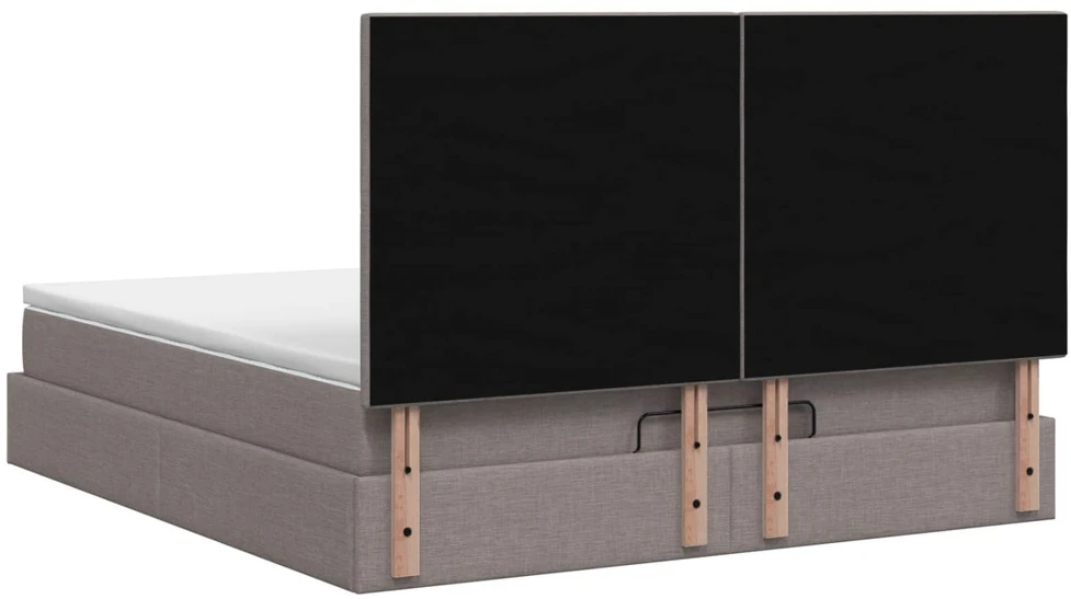 Otmana lova su matracsu ir LED Taupe 180 x 200 cm Audinys