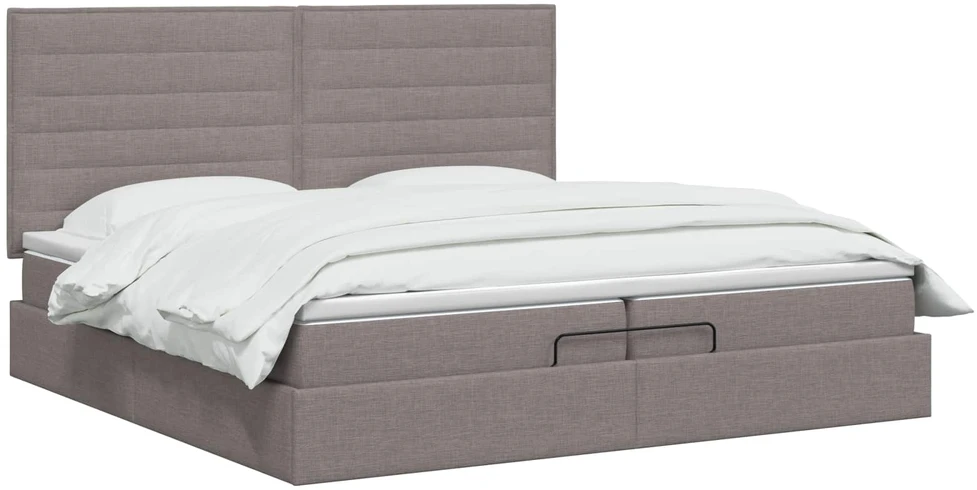 Otmana lova su matracsu ir LED Taupe 200 x 200 cm Audinys