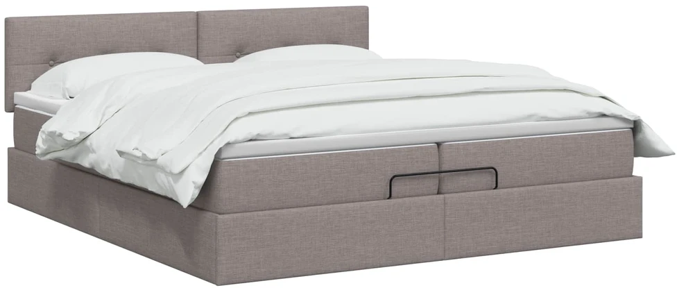 Otmana lova su matracsu ir LED Taupe 200 x 200 cm Audinys