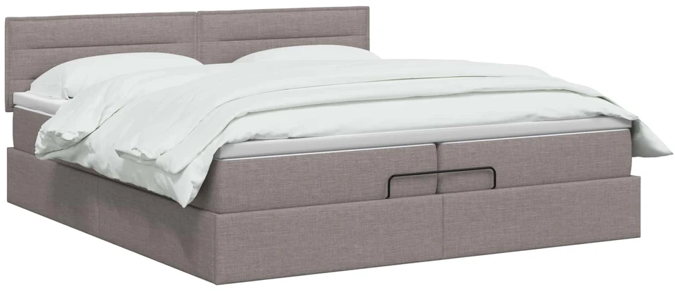 Otmana lova su matracsu ir LED Taupe 200 x 200 cm Audinys