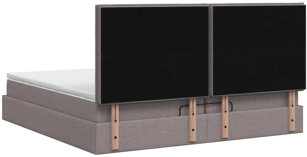 Otmana lova su matracsu ir LED Taupe 200 x 200 cm Audinys
