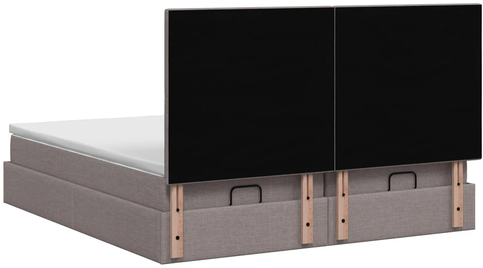 Otmana lova su matracsu ir LED Taupe 200 x 200 cm Audinys