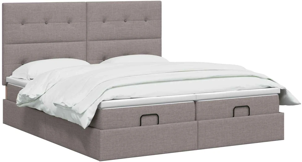 Otmana lova su matracsu ir LED Taupe 200 x 200 cm Audinys